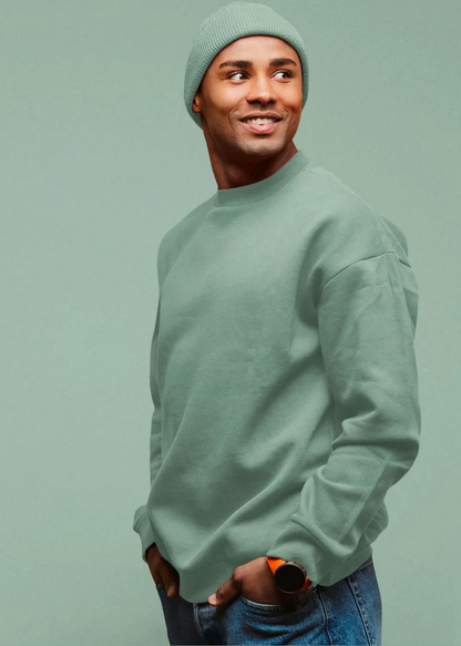 Drop Shoulder Sweatshirt - Tiffany Green