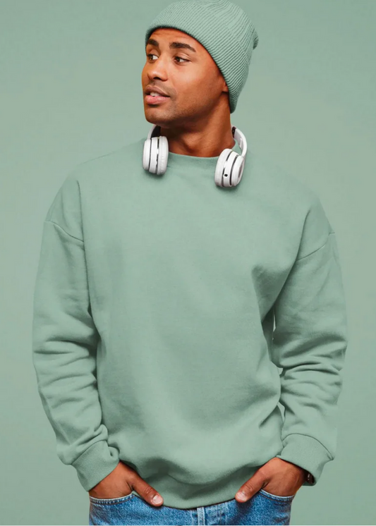 Drop Shoulder Sweatshirt - Tiffany Green