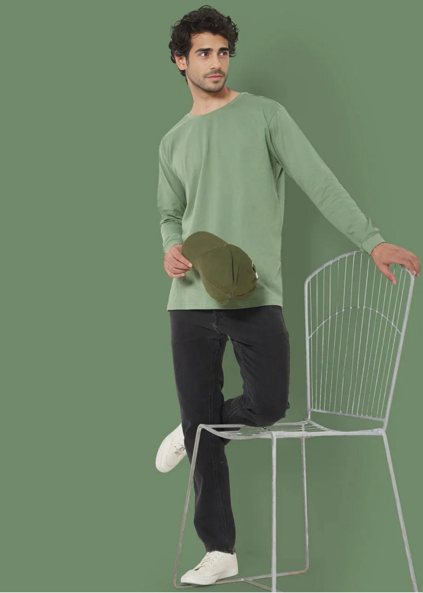 Crewneck Full Sleeves - Sage Green