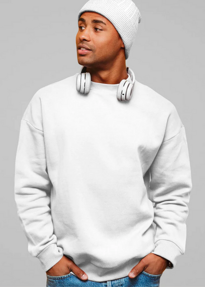 Drop Shoulder Sweatshirt - White