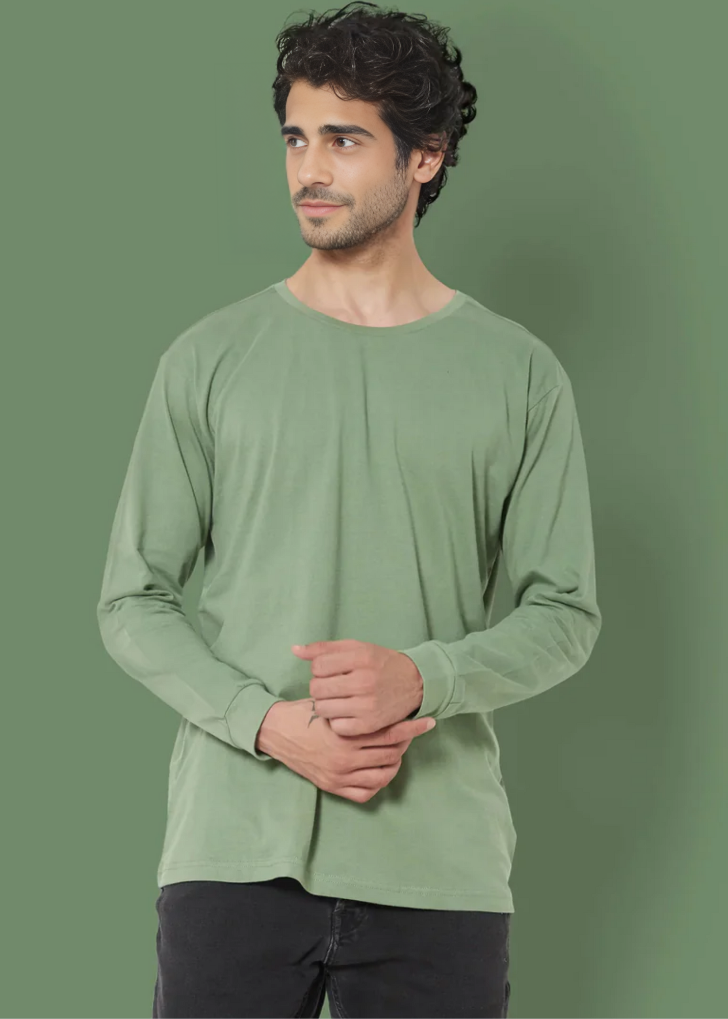 Crewneck Full Sleeves - Sage Green