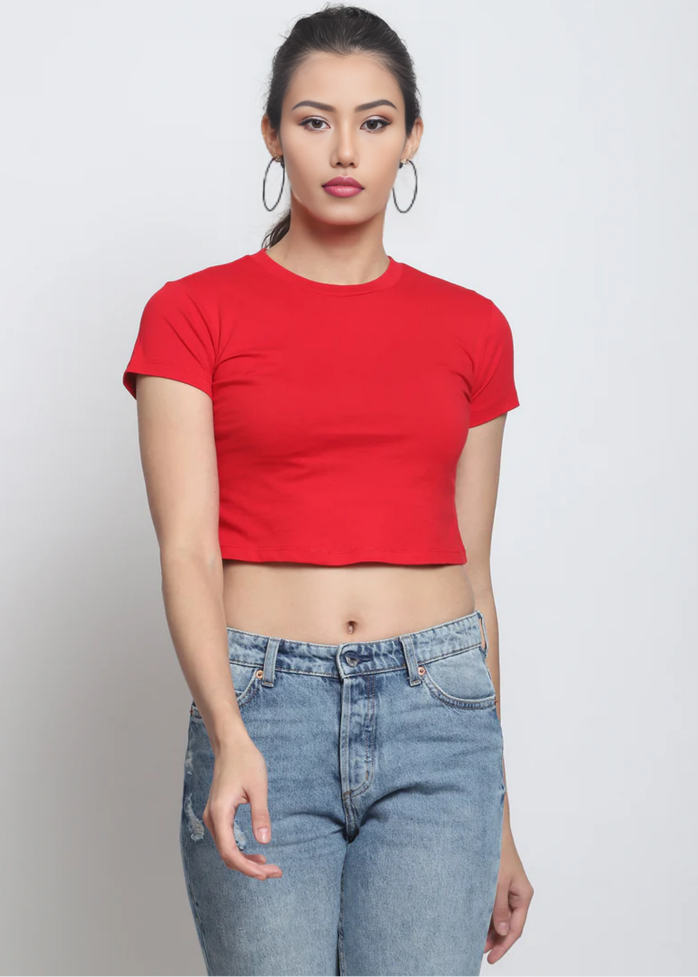 Crop Tops - Solid Red