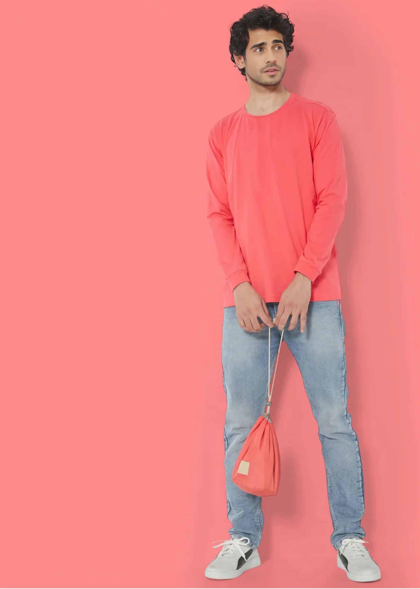 Crew Neck: Full Sleeves - Vermillion