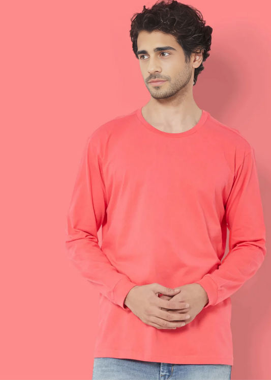 Crew Neck: Full Sleeves - Vermillion