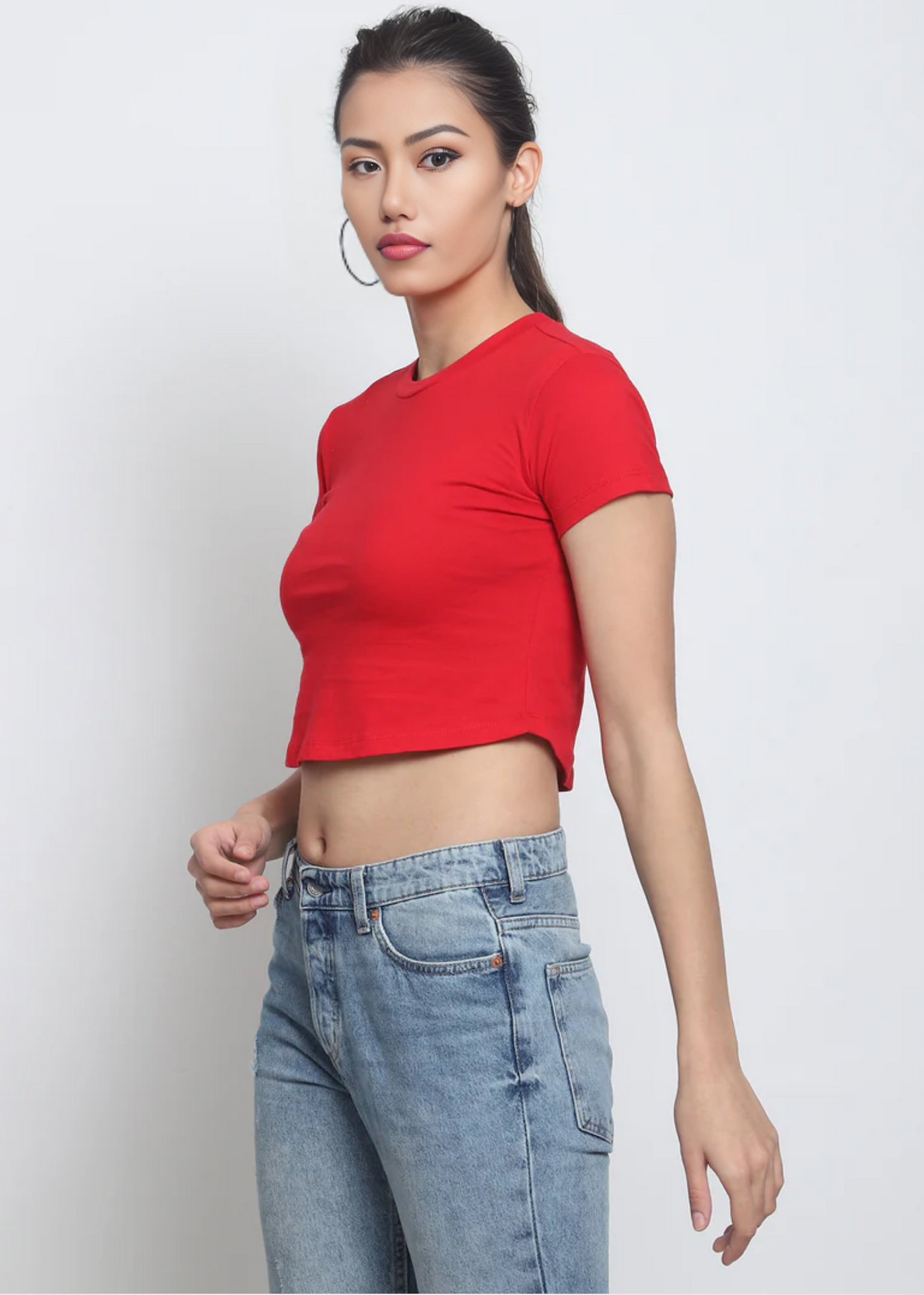 Crop Tops - Solid Red