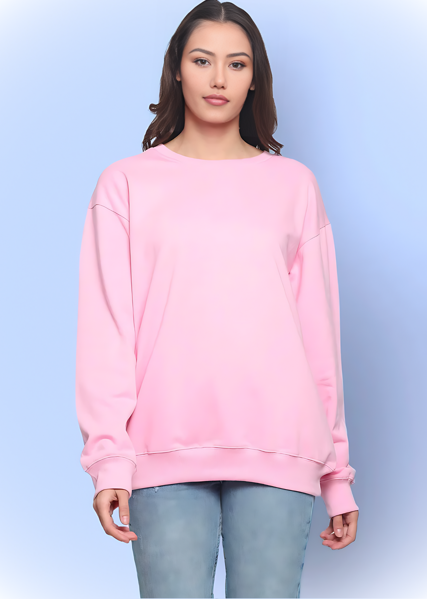 Drop Shoulder Sweatshirts - Barbie Pink